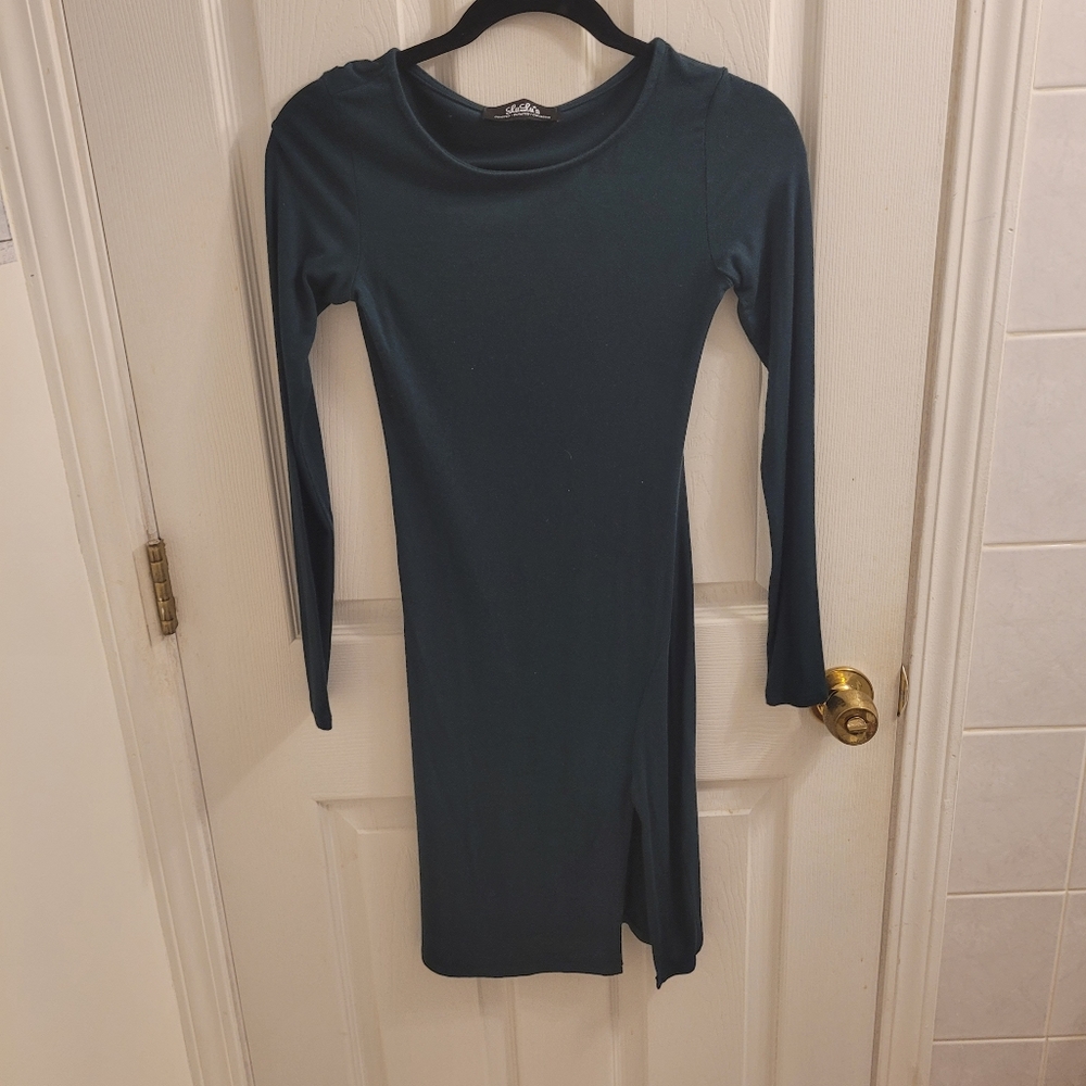 Lulus Green sleeved-bodycon dress